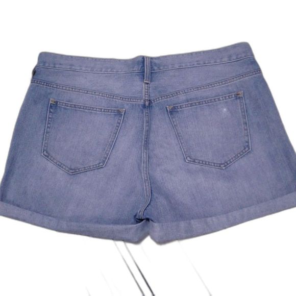 J.Crew Distressed Blue Denim Jean Shorts Button Fly Cuffed Size 31 - Picture 2 of 5